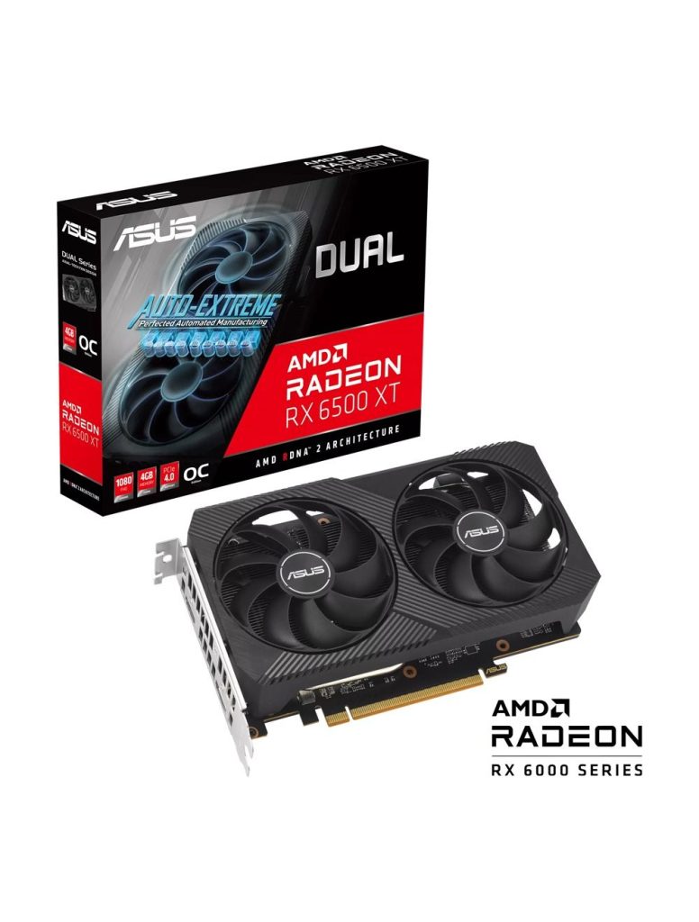 ASUS Dual Radeon RX 6500 XT V2 OC Edition 4GB GDDR6 Graphics Card